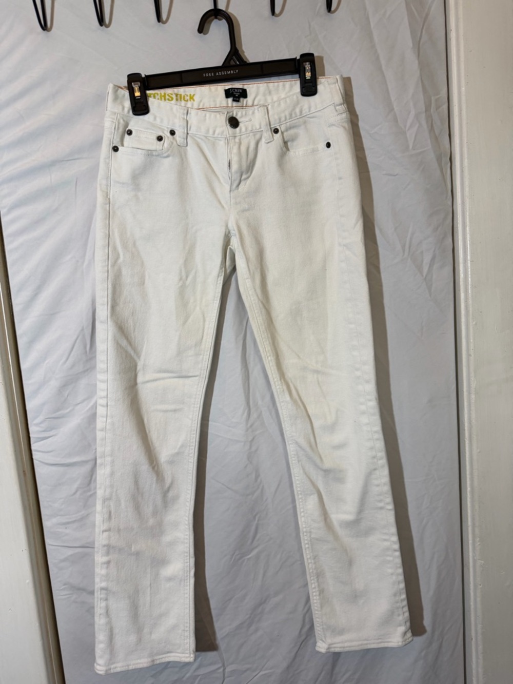 27 J. Crew White Matchstick Straight-Leg Women's Jeans